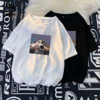 Claw money棉麻短袖T恤男夏季宽松大码亚麻五分袖学生百搭半截袖