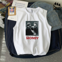 Claw money纯棉白色背心男夏季韩版潮流宽松坎肩学生帅气无袖T恤
