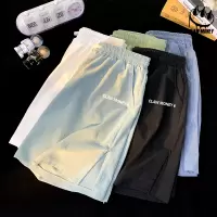 Claw money冰丝薄款运动五分裤男夏季潮牌休闲五分裤学生抽绳中裤