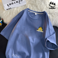 Claw money纯棉短袖T恤男夏季oversize大码五分袖初中生休闲体恤