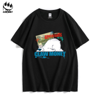 Clawmoney100纯棉男士短袖T恤夏季新款弹力运动吸汗圆领半袖T恤衫