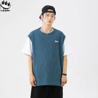 Claw money无袖T恤男坎肩背心男士夏天马甲潮流痞帅华夫格运动