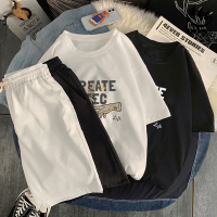 Claw money夏款短袖t恤套装男情侣款休闲两件套潮流运动夏装一套