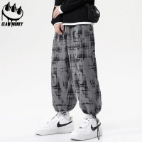 Claw money冰丝裤子男夏天休闲长裤宽松束脚裤男生夏季九分卫裤潮