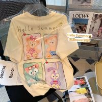 单品汇100%纯棉短袖t恤男女同款卡通印花甜美夏装宽松潮流上衣ins