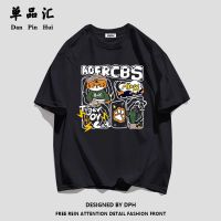 单品汇2022夏季新款纯棉学生短袖t恤女老虎可爱卡通印花潮流上衣