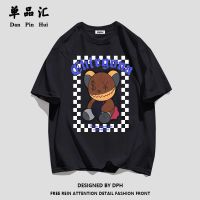 单品汇2022夏季新款纯棉短袖t恤女美式个性潮牌超火小熊印花上衣