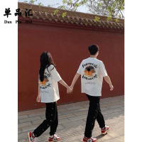 单品汇纯棉正肩情侣装别致印花chic港风短袖T恤夏季男女同款半袖