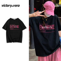 Victory&vere美式字母街头甜酷bf慵懒oversize宽松纯棉短袖T恤女