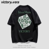 VICTORYVERA学生美式街头复古印花短袖T恤女2022夏季新款百搭上衣