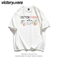 VICTORYVERA2022夏季新款韩版百搭宽松短袖T恤女学生字母印花上衣