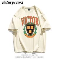 VICTORYVERA美式复古短袖T恤女夏季韩版宽松ins学生半袖上衣服潮