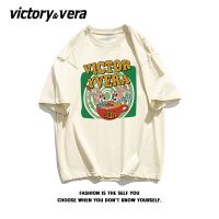 VICTORYVERA夏季2022新款嘻哈复古风短袖t恤女宽松纯棉半袖上衣服