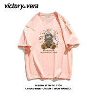 VICTORYVERA夏季2022新款原宿风短袖t恤女宽松纯棉学生半袖上衣服