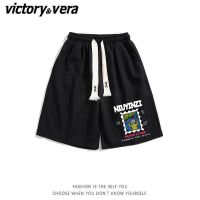 VICTORYVERA高腰短裤男女运动夏季宽松休闲阔腿时尚裤子ins潮百搭