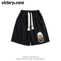 VICTORYVERA夏季短裤男女学生宽松直筒卡通唐老鸭印花休闲裤ins潮