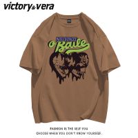 VICTORYVERA涂鸦爱心印花短袖t恤男女学生宽松设计感小众半袖上衣