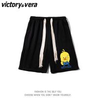VICTORYVERA夏季新款运动短裤男女宽松童趣小黄鸭直筒休闲短裤ins
