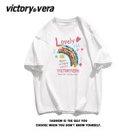VICTORYVERA宽松ins夏季t恤女软糯风甜美100%纯棉盐系短袖bf超火