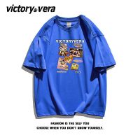 VICTORYVERA夏季2022新款潮牌短袖t恤女宽松纯棉慵懒风半袖体恤衫