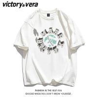 VICTORYVERA短袖t恤女宽松韩版显瘦学生字母印花半袖上衣服ins潮