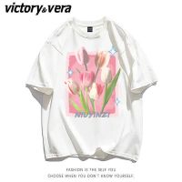 VICTORYVERA短袖t恤女2022夏季新款宽松百搭学生印花半袖上衣ins