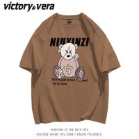 VICTORYVERA美式复古小熊短袖t恤女学生夏季2022新款宽松百搭上衣