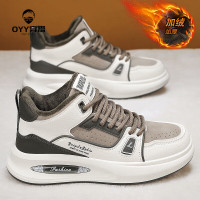 oyy2023新款冬季加绒中帮面包鞋板鞋潮鞋棉鞋