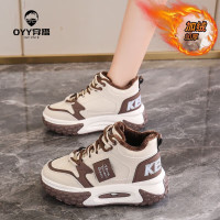oyy2023新款冬季加绒保暖高帮鞋软底防滑老爹鞋
