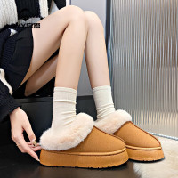 oyy2023新款 毛毛口雪地靴家居保暖厚底鞋加绒休闲棉鞋外穿