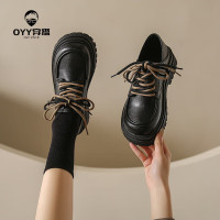 oyy2023新款2023春季新款 乐福鞋小皮鞋厚底休闲鞋小众跟鞋复古