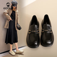 oyy2023新款2023春季新款 乐福鞋小皮鞋厚底鞋休闲鞋小众跟鞋复