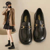 oyy2023新款2023春季新款 乐福鞋小皮鞋厚底鞋休闲鞋小众跟鞋复