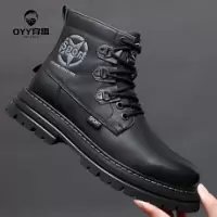 oyy2023新款[头层牛皮]马丁靴大靴户外休闲高筒靴
