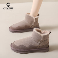 oyy2023新款女鞋冬季加绒雪地靴中邦外出防滑孕妇大棉鞋