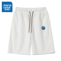 真维斯夏季新款宽松透气运动短裤男港风休闲五分裤男美式薄款潮流