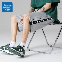 真维斯短裤男夏季新款韩版学生百搭外穿运动裤侧边排扣裤五分裤潮