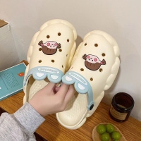 新品洞洞鞋女夏季外出可爱韩版时尚百搭学生ins卡通包头厚底沙滩凉拖鞋