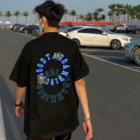 WAXY纯棉潮牌后背环形字母印花T恤男夏短袖港风嘻哈宽松帅气上衣