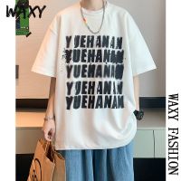 WAXY2022夏季新款纯棉t恤男正肩宽松百搭韩版潮流半袖上衣女装ins