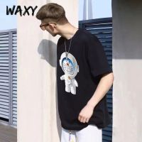 WAXY纯棉卡通印花短袖T恤男夏季港风韩版宽松学生帅气百搭上衣ins