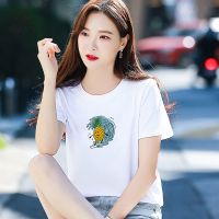 WAXY夏季纯棉白色运动T恤女韩版宽松圆领短袖上衣2022夏季新款