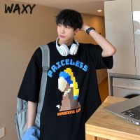 WAXY2022年新款打底衫夏季上衣纯棉t恤男宽松百搭正肩休闲男装ins