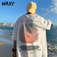 WAXY纯棉嘻哈欧美高街t恤短袖男黑色学生oversize宽松男装ins潮牌