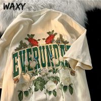 WAXY美式复古纯棉短袖t恤男欧美高街oversize宽松半袖上衣男装ins