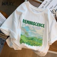 WAXY2022夏季新款纯棉短袖t恤女装港风复古个性别致国潮上衣服ins