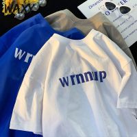 WAXY纯棉t恤短袖男百搭运动港风夏季字母印花bf风半袖上衣男装ins