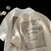 WAXY运动纯棉t恤男女2022夏季情侣装正肩宽松百搭韩版潮流半袖ins