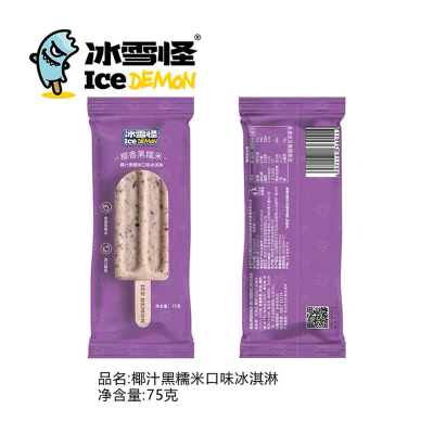冰雪怪椰汁黑糯米口味冰淇淋80g