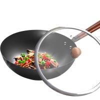 爱仕达(ASD) 炒锅精铁不易锈健康无涂层铁炒锅家用厨房炒菜锅 煤燃气明火专用 32CM 带盖